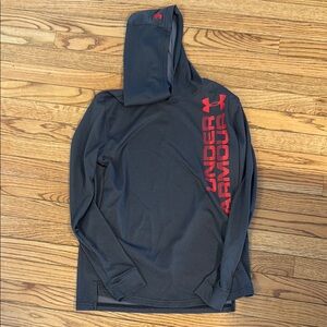 Under Armour Charcoal Hoodie with Red Accents